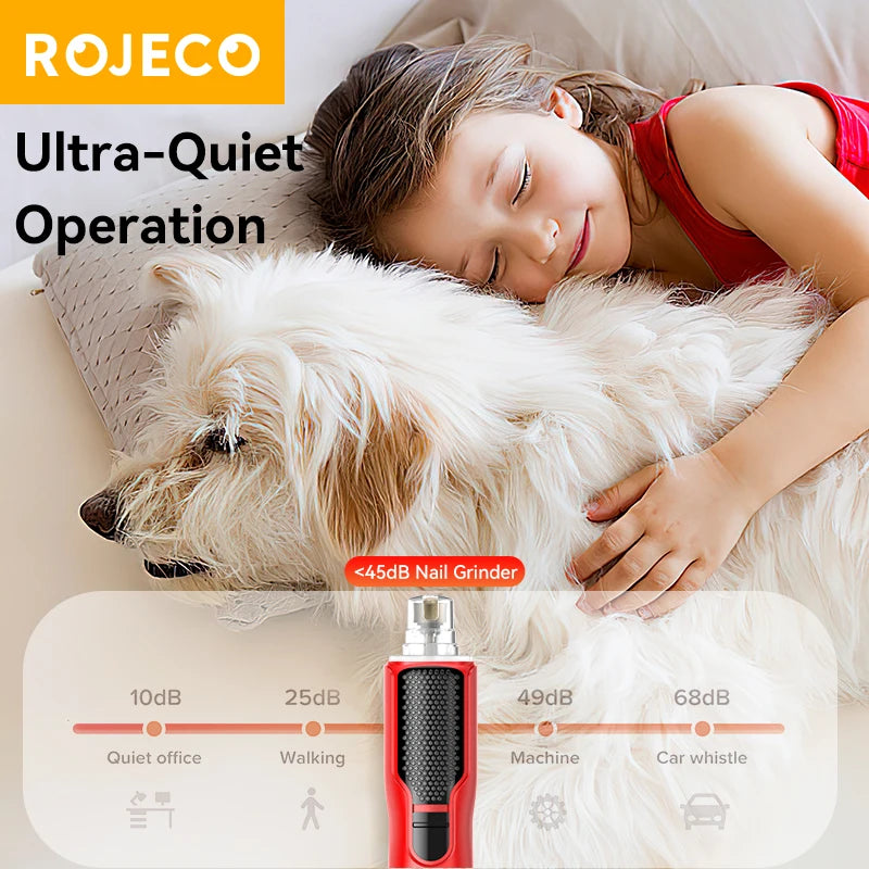 ROJECO Electric Pet Nail Grinder with LED Light