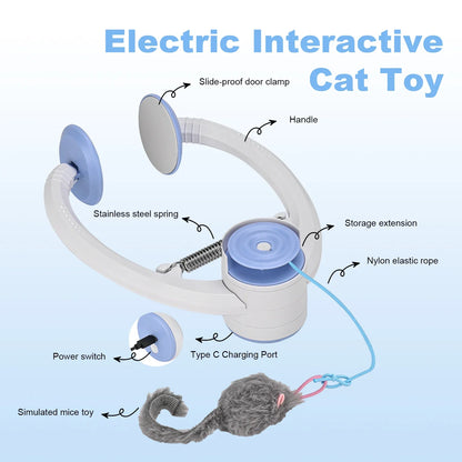 Cat Toys Electric Door Hanging Cat Toy Interactive Cat Toy USB Rechargeable Self Play Toy Retractable Kitten Toys