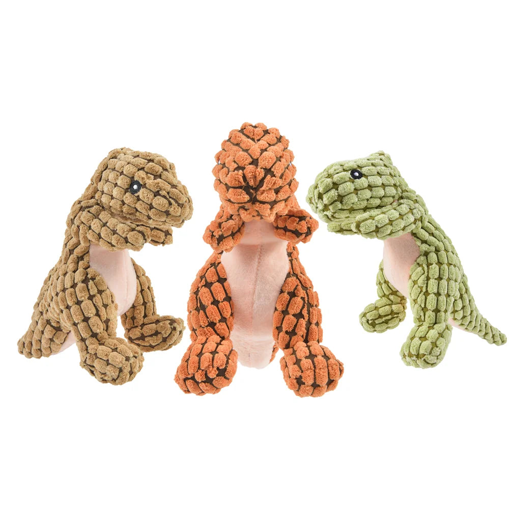 Plush Dinosaur Chew Toy for Small Dogs and Cats - view 3