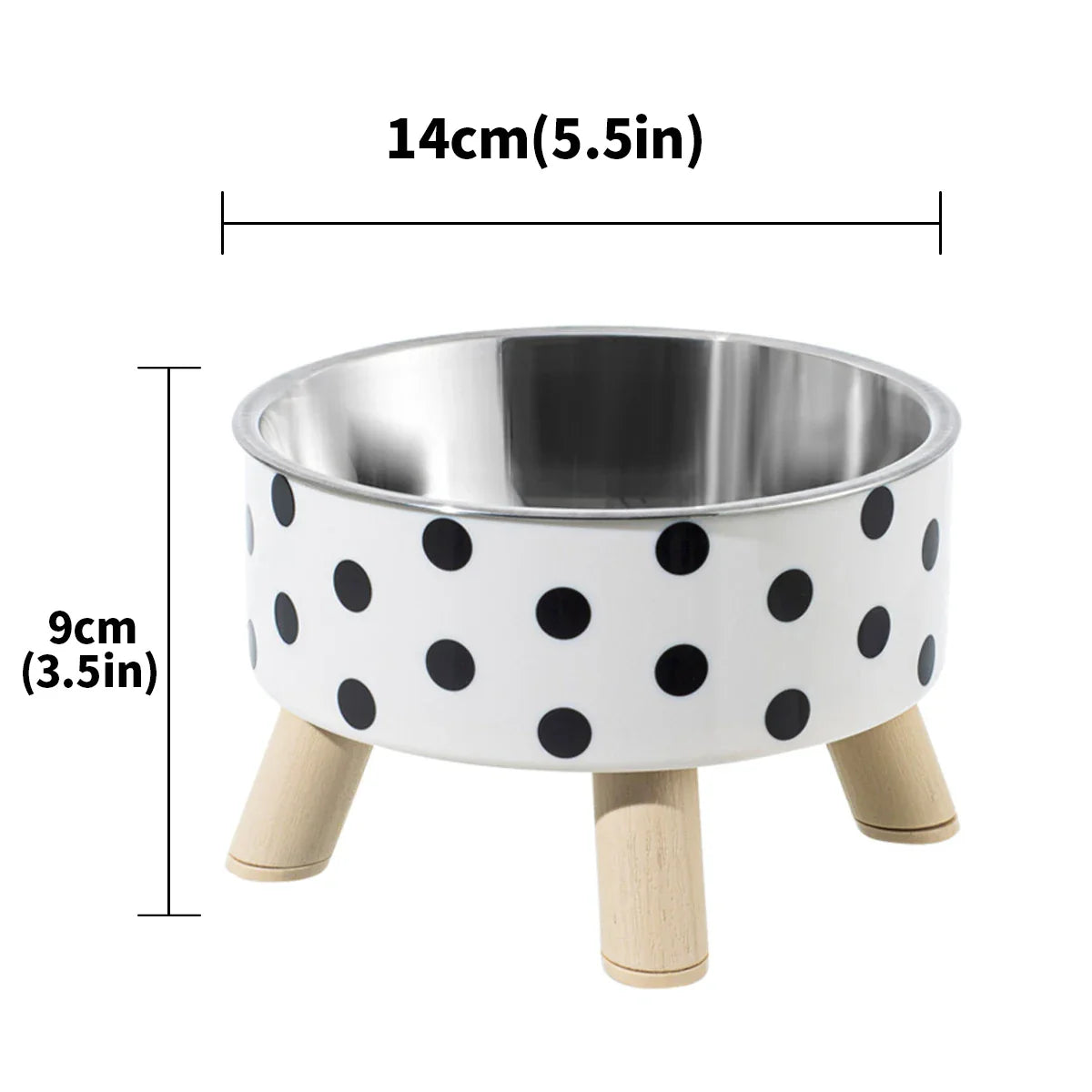 Polka Dot Non-Slip Stainless Steel Bowl for Cats and Dogs - view 5