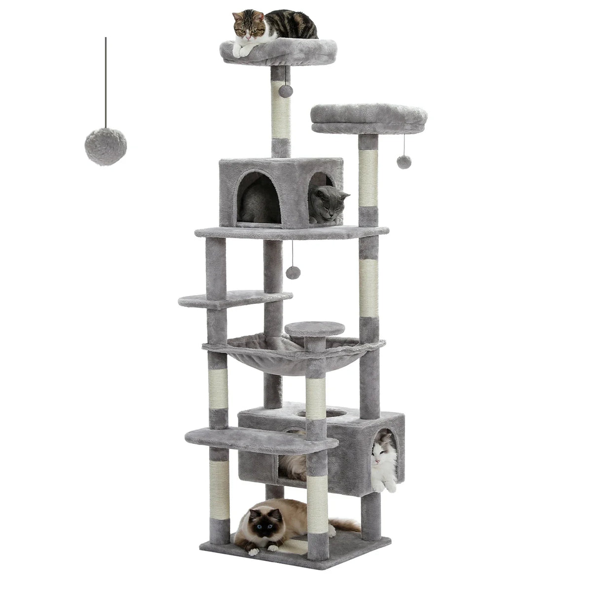 Large Cat Tree Tower with Hammock, Perches and Condos - view 11