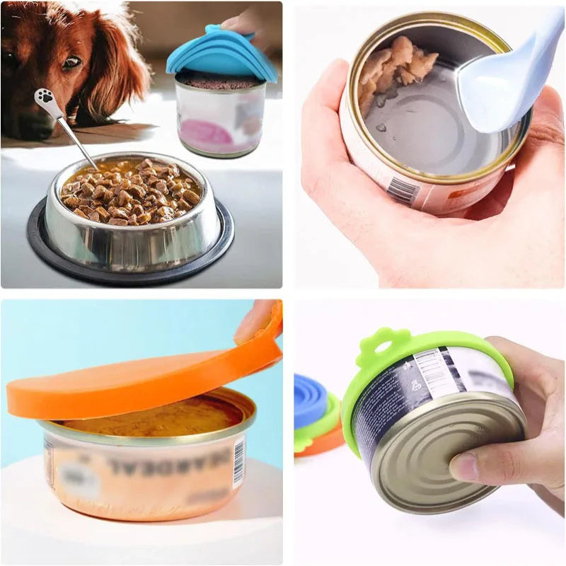 Reusable Pet Food Can Lid and Spoon Set for Dogs and Cats - view 2