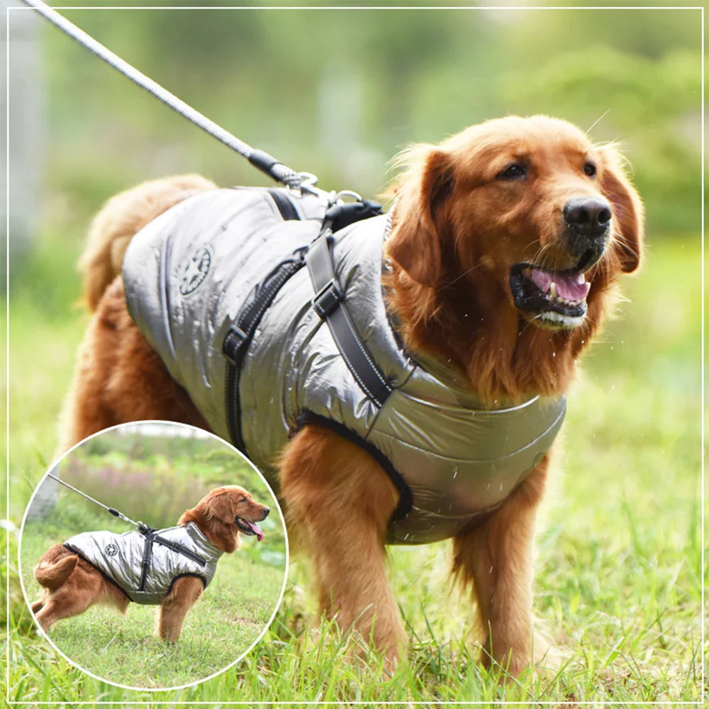 Waterproof Winter Coat with Harness for Large Dogs - view 3
