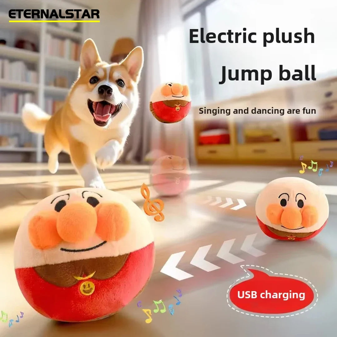 Rechargeable Jumping Plush Piggy Ball Dog Toy