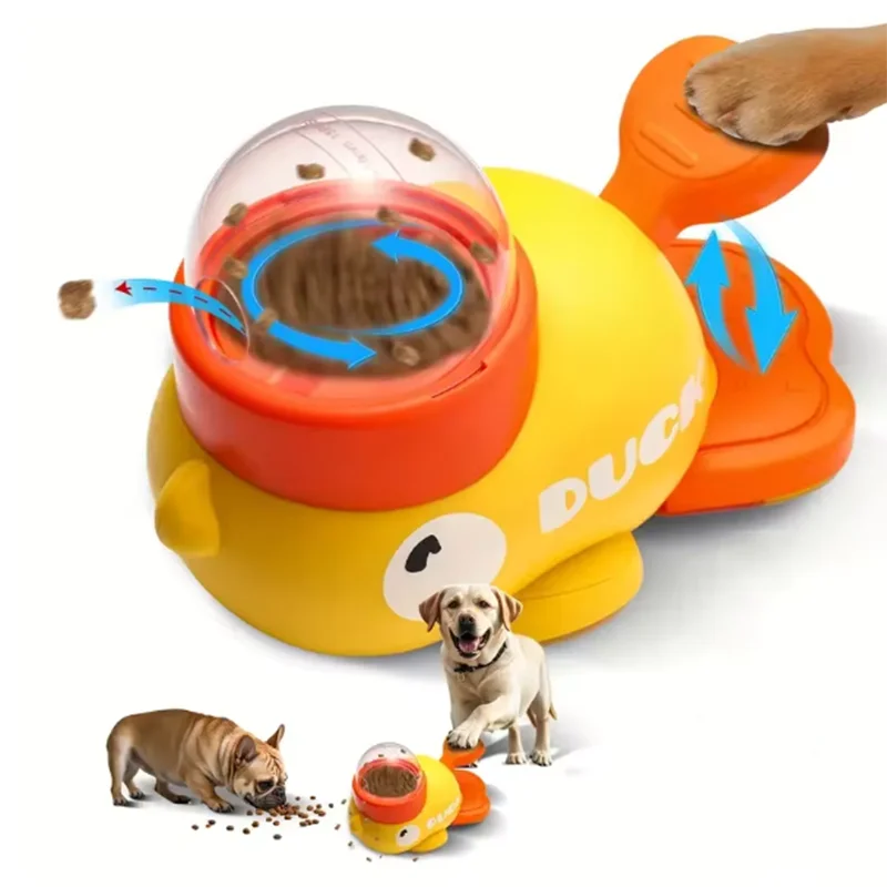 Dog, cat, pet feeder, little yellow duck, interactive puzzle dog feeding machine, puppy, missing food toy, anti-slip bottom