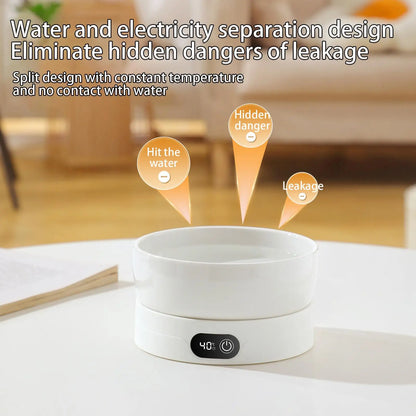 Heated Pet Bowl 4 Temperature Settings Automatic Pet Drinking Plate Thermal Heated Water Bowl for Chickens Ducks Birds Animals