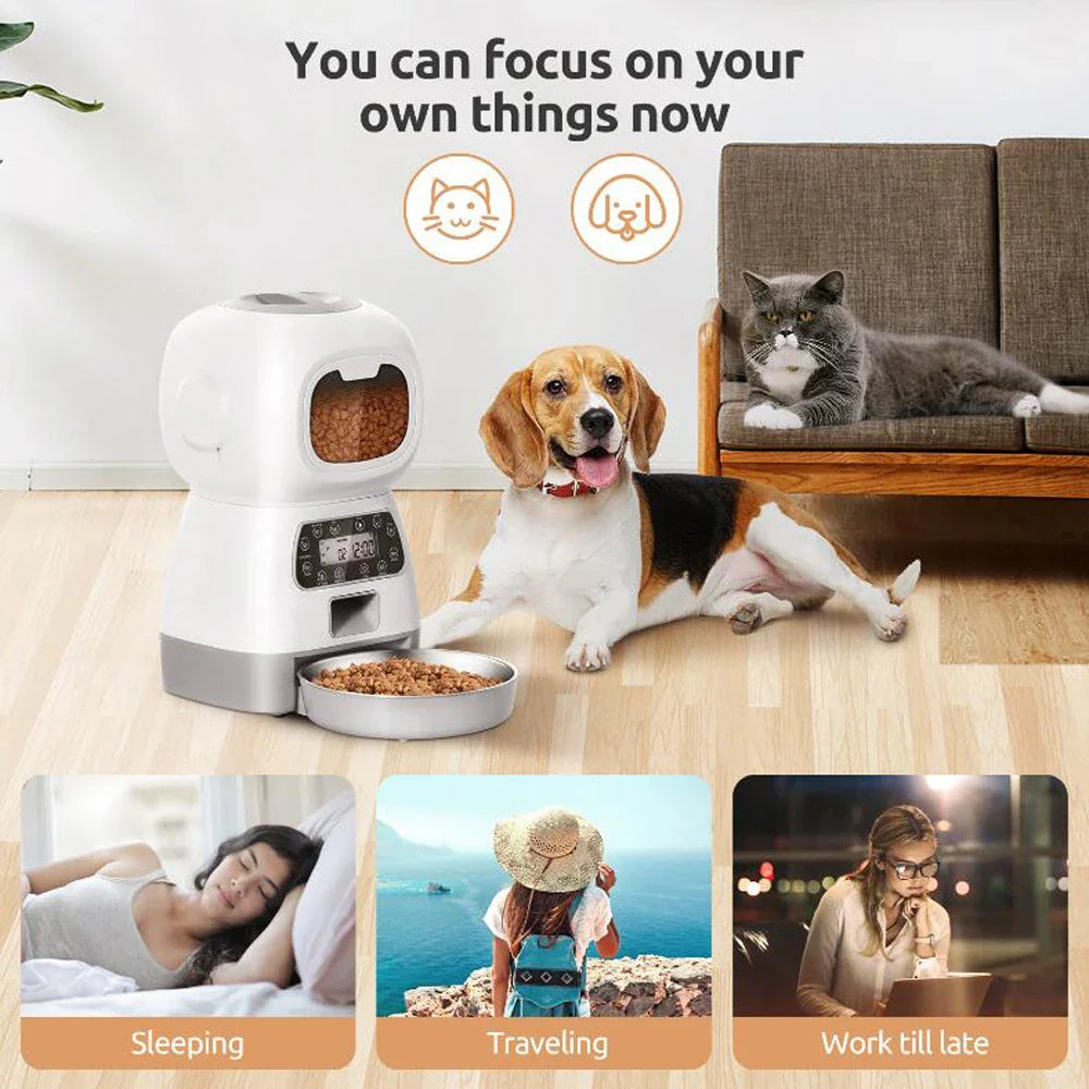 3.5L Wi-Fi Automatic Cat Feeder with Voice Recorder - view 6