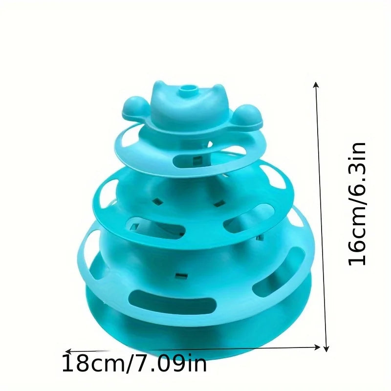 4-Layer Feather Cat Turntable Toy