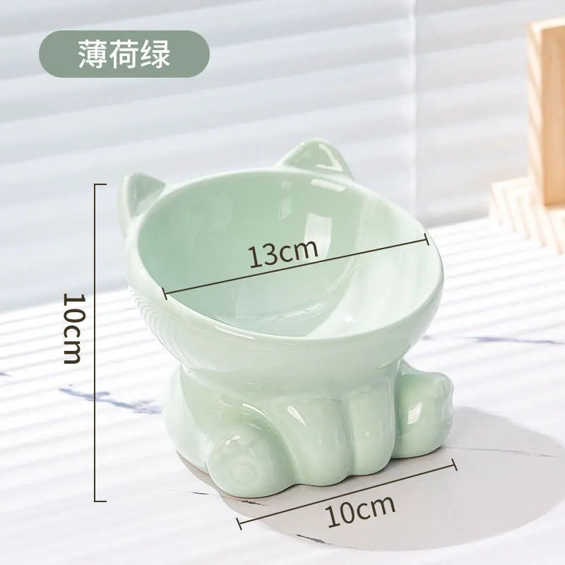 Tilted Ceramic Raised Bowl for Cats and Dogs - view 7