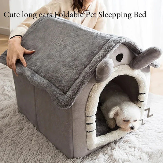Foldable Pet House Removable Washable Durable Cat House Puppy Sofa Pet Bed House For Extra Small Dogs And Cats Winter Warm Mat