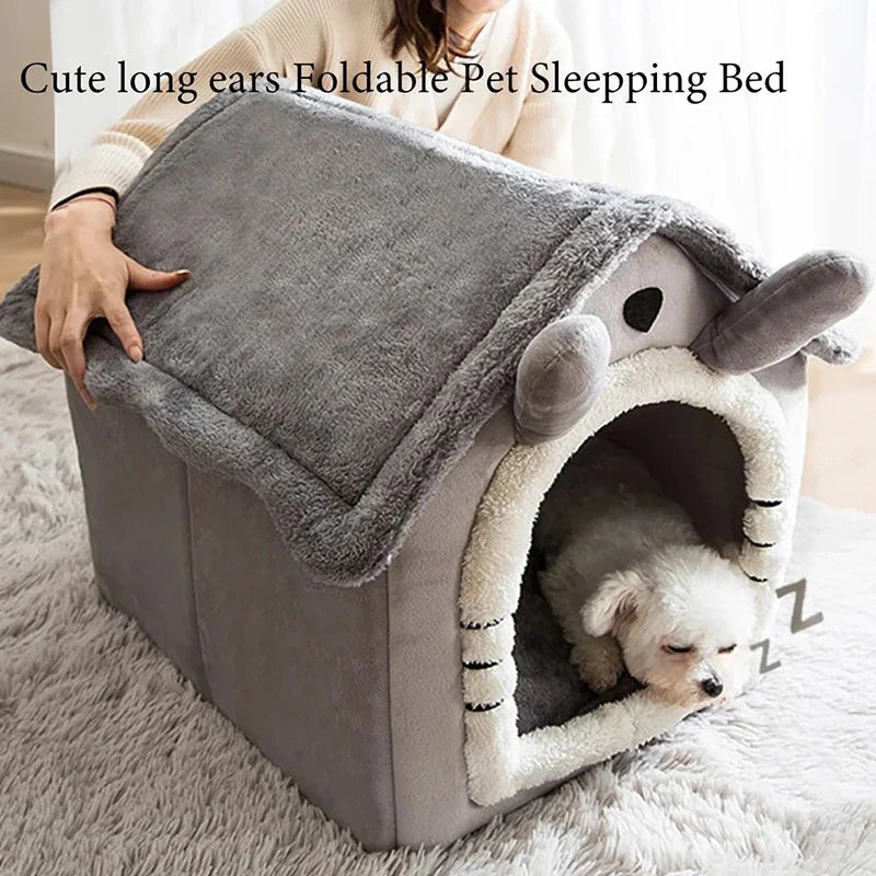 Foldable Washable Cat House Bed for Cats and Small Dogs - view 2