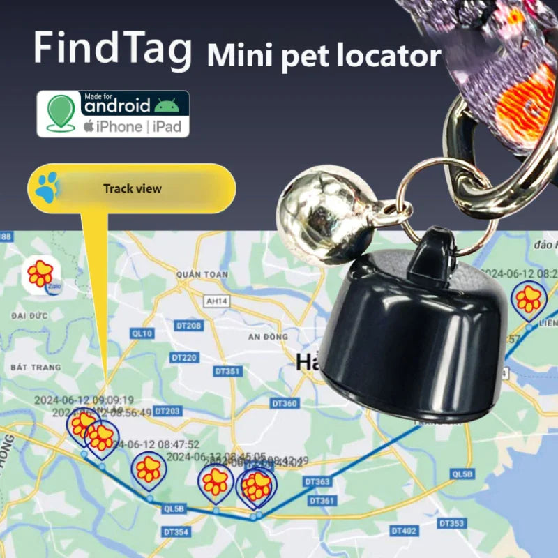 Mini Pets Global Locator Compatible with Android ISO System for Birds and Dogs and Cats View 3 Days of Movement GPS Tracker