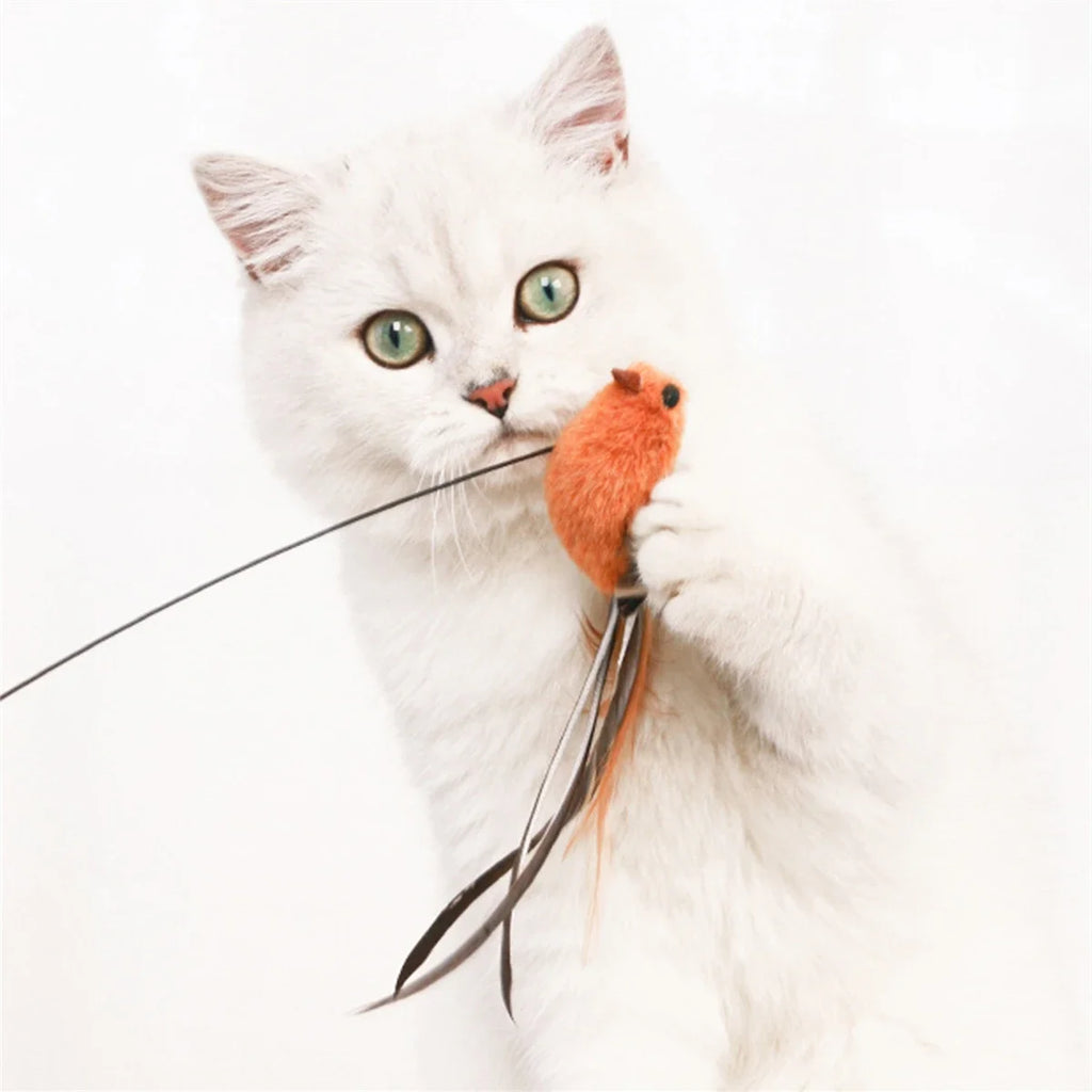 Feather Wand Cat Teaser Toy