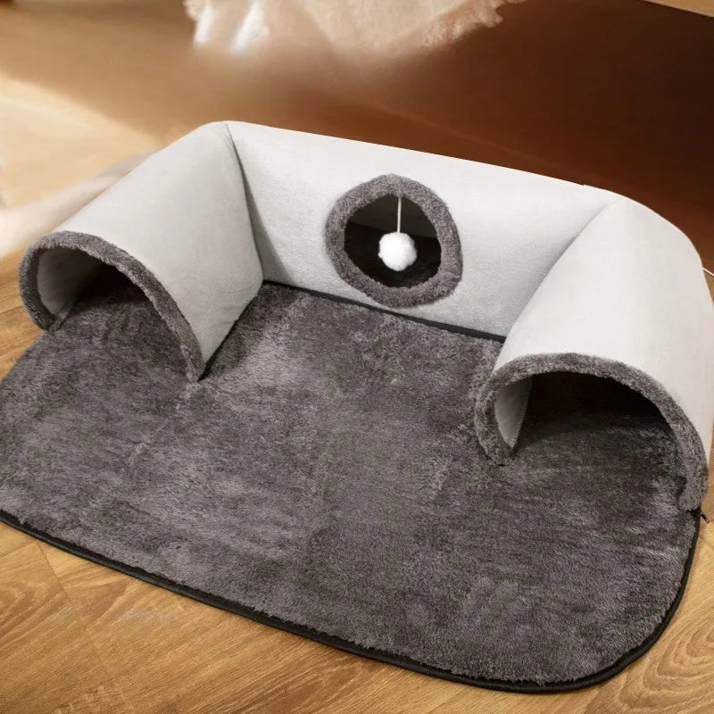 U-Shaped Washable Cat Tunnel Bed - view 4