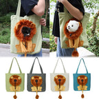 Lion Canvas Cat Carrier Shoulder Bag