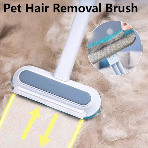 3-in-1 Long-Handle Pet Hair Remover Brush for Cat and Dog Fur