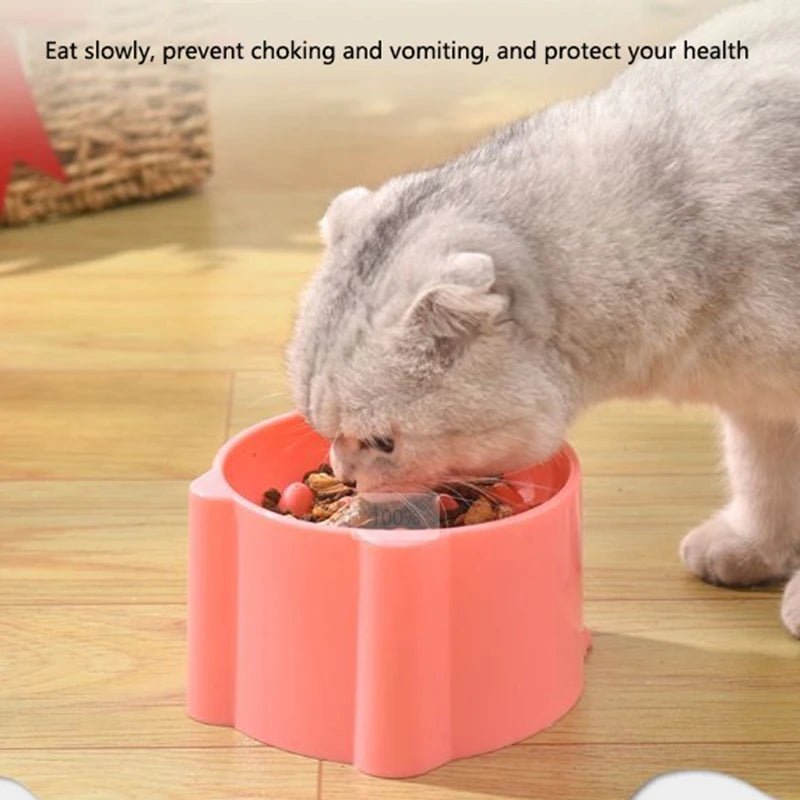 New anti-choking and high-neck protection cat bowl slow-food bowl cat dog feeder anti-overturn cat slow-food bowl pet supplies