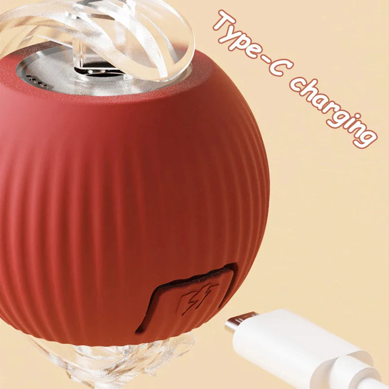 Rechargeable Rolling Ball Cat Toy with Faux Tail - view 5