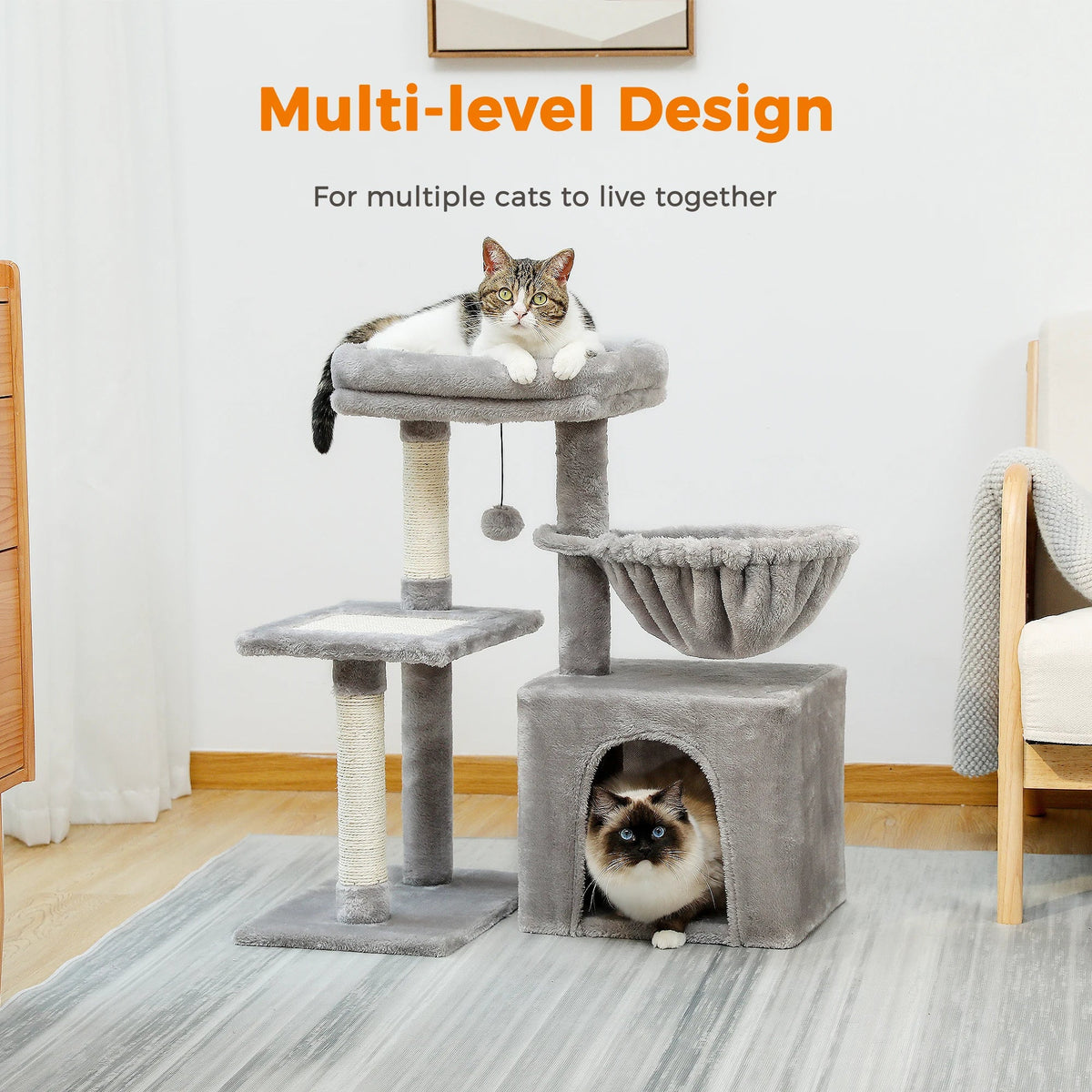 Small Cat Tree with Sisal Scratching Post and Condo - view 4