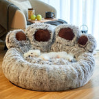 Bear Paw Shaped Cozy Dog Bed