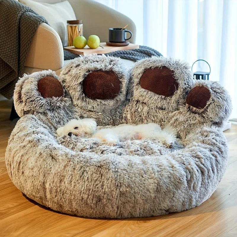 Bear Paw Shaped Cozy Dog Bed