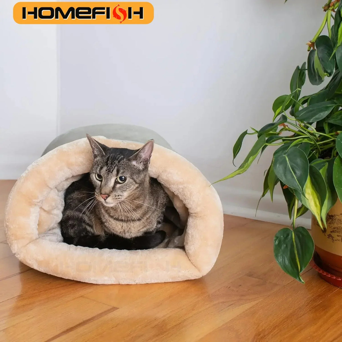 Washable Semi-Enclosed Cat Sleeping Bag Bed - view 2
