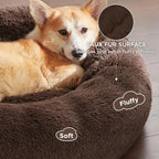 Washable Round Plush Basket Bed for Dogs and Cats - view 3