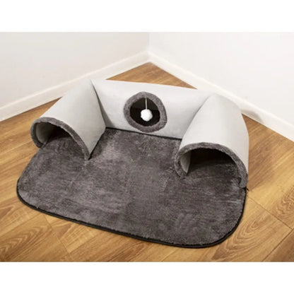 Four Seasons Available Hide Seek Cat Interactive U-shaped Cat Tunnel Cat Bed Cat Channel Removable Washable Anti Dirty Cat Nest
