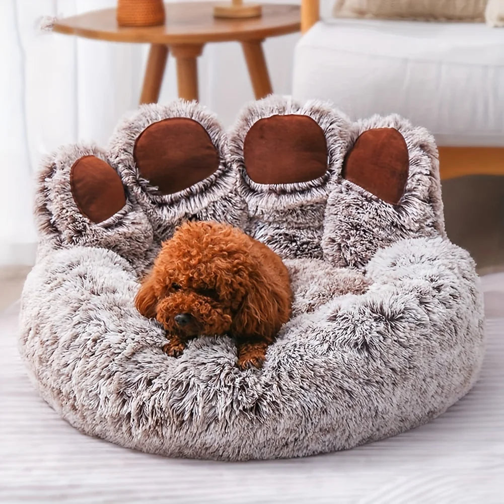 Bear Paw Shaped Cozy Dog Bed