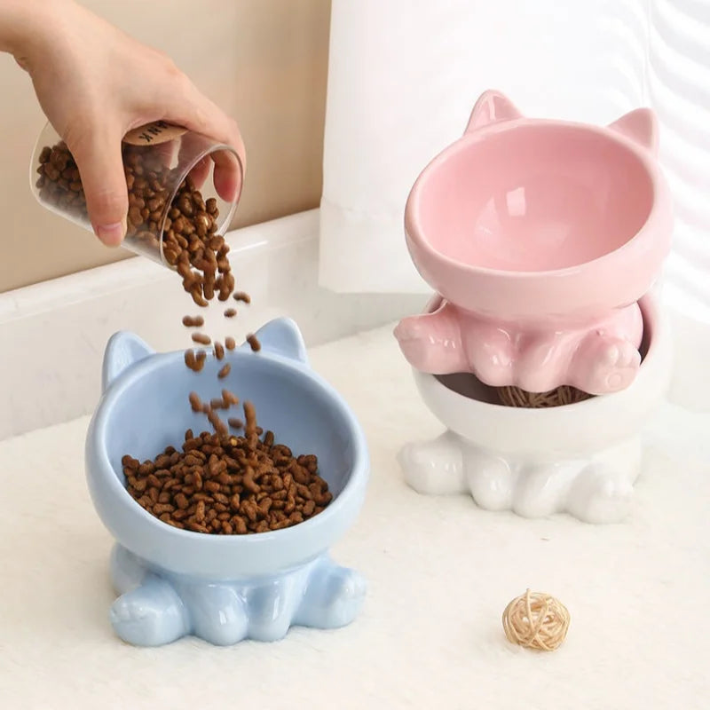 Tilted Ceramic Raised Bowl for Cats and Dogs - view 5