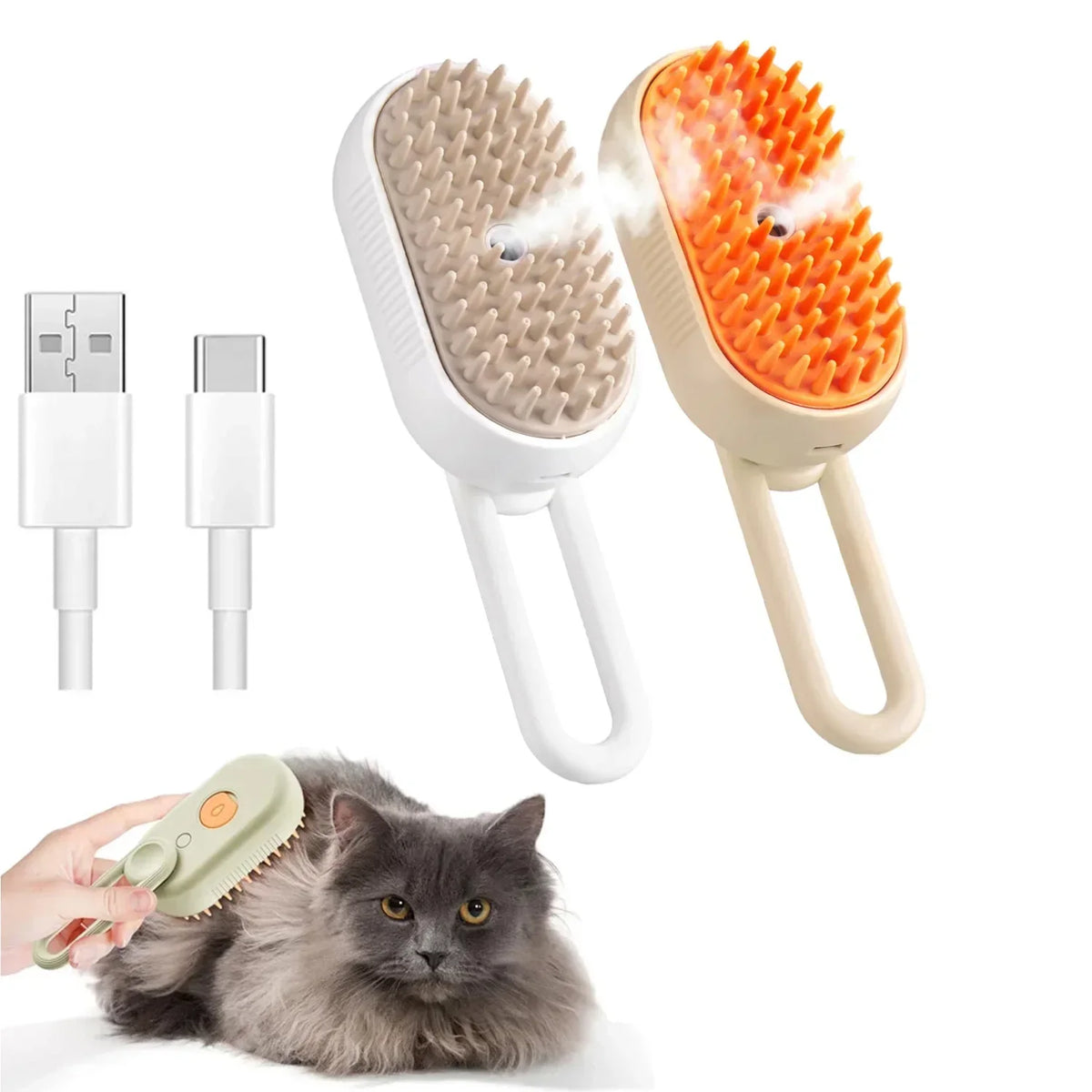 Multifunction Steam Spray Grooming Brush Kit for Dogs and Cats - view 12