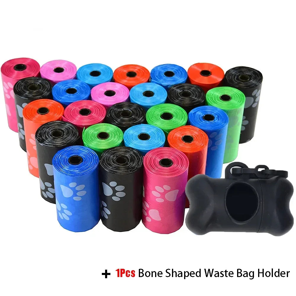 Solid Color Dog Poop Bags, Portable Rolls