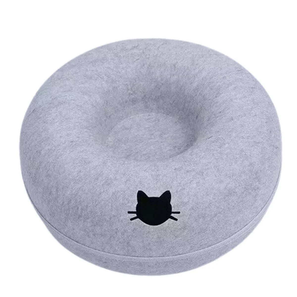 2-in-1 Felt Donut Cave Bed and Tunnel for Cats - view 7