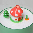 Ceramic Mushroom Cat Water Fountain with Filter, USB - view 3