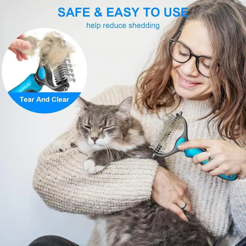 2-in-1 Stainless Steel Deshedding Brush