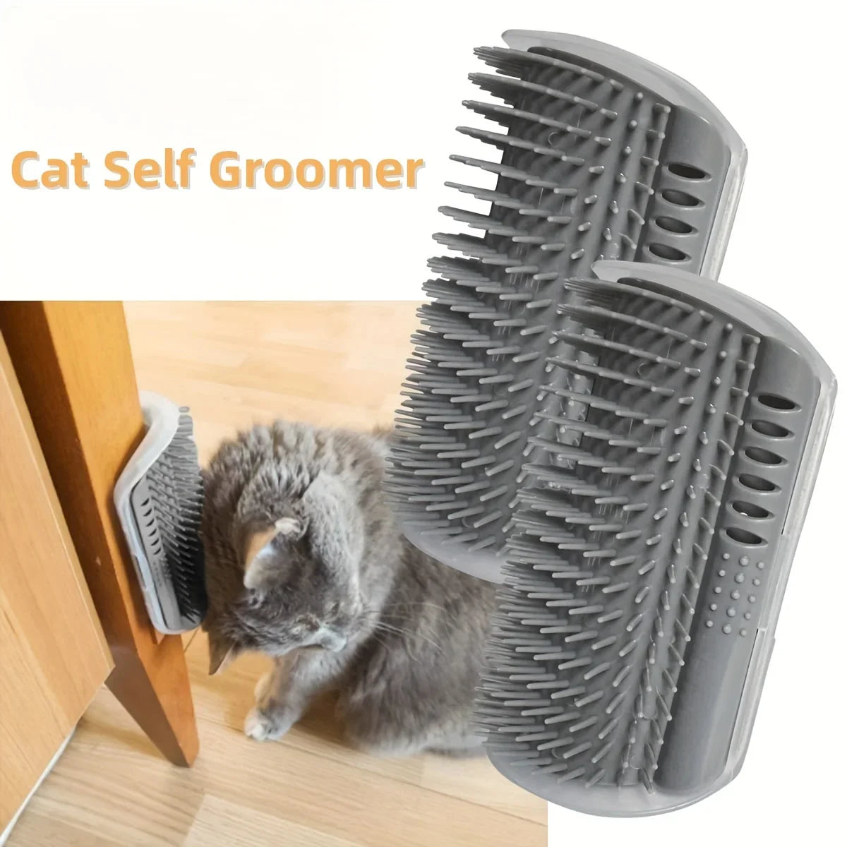 Wall-Mounted Self-Grooming Massage Brush for Cats - view 3