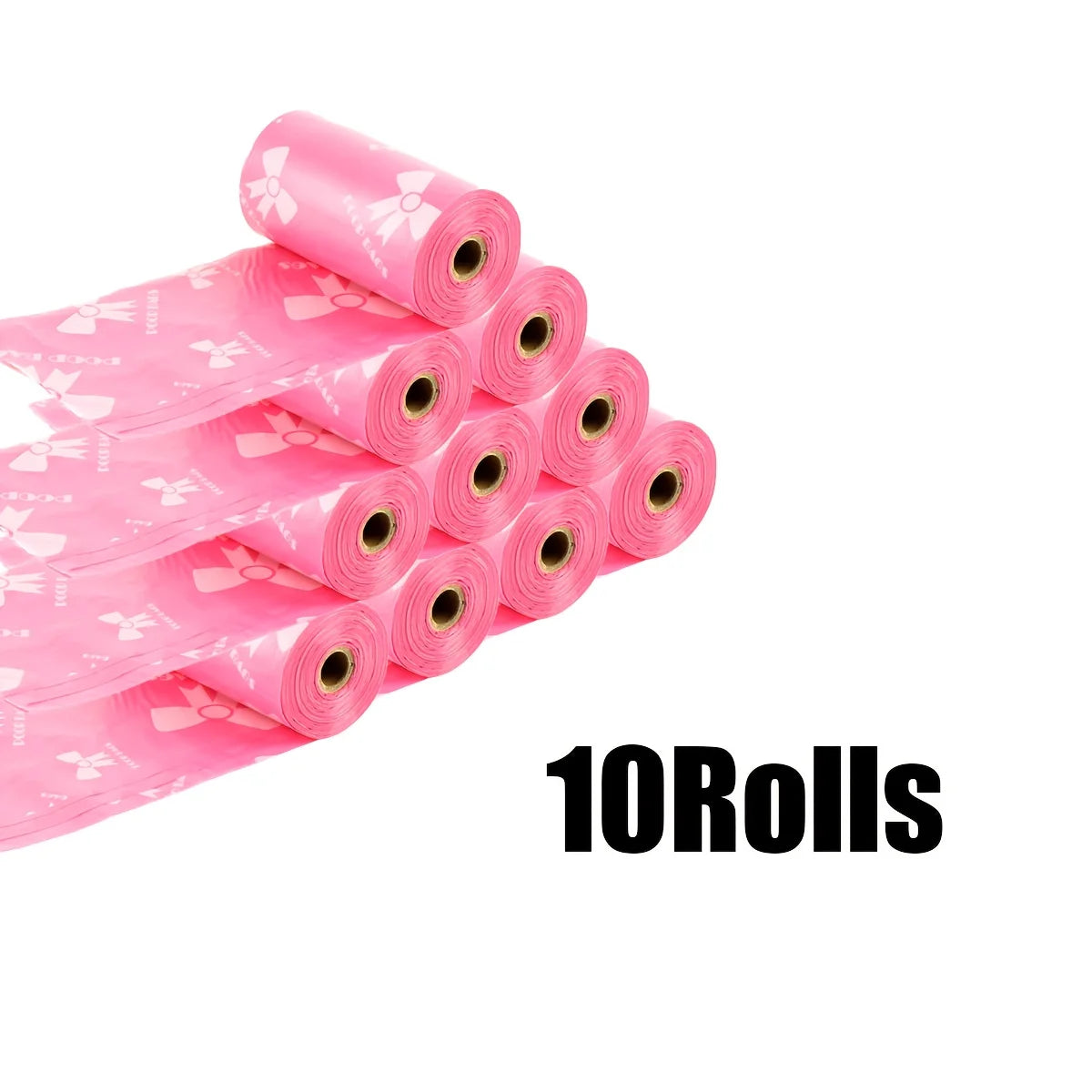 Leakproof Pet Waste Bags with Pink Bows
