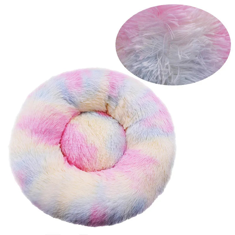 Washable Round Plush Basket Bed for Dogs and Cats - view 17