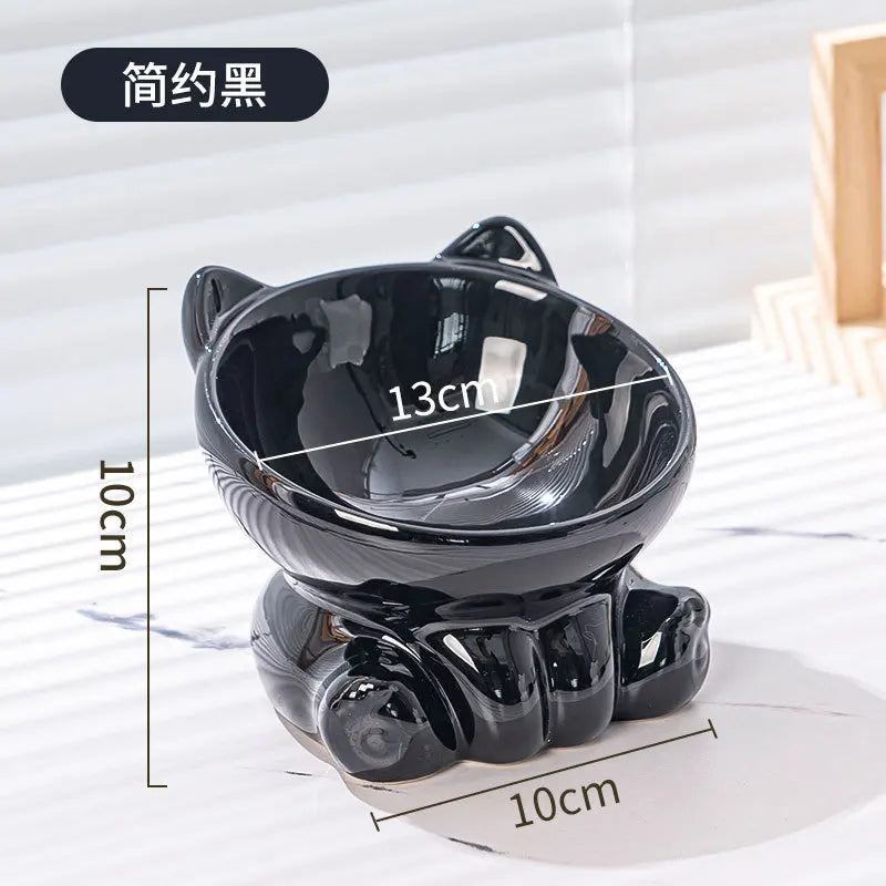 Tilted Ceramic Raised Bowl for Cats and Dogs - view 11