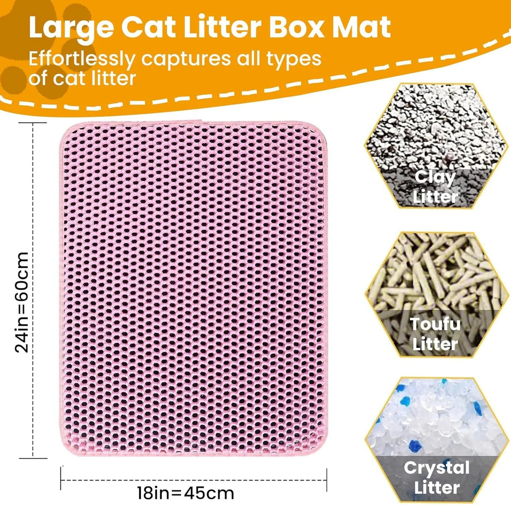 Double-Layer Waterproof Cat Litter Mat, Large