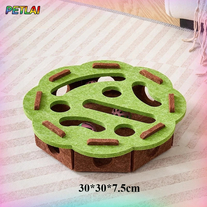 Interactive Cat Puzzle Box with Bell Balls