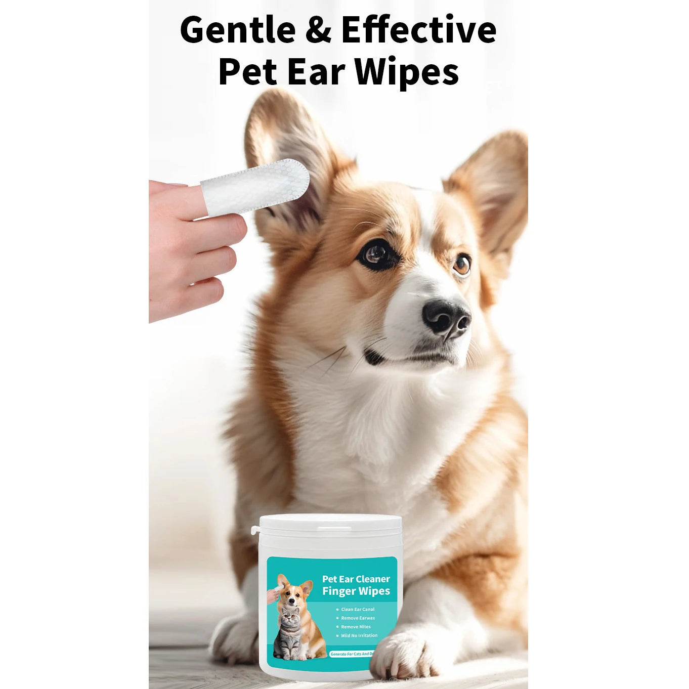 Ear Mite Removal Wipes for Cats and Dogs
