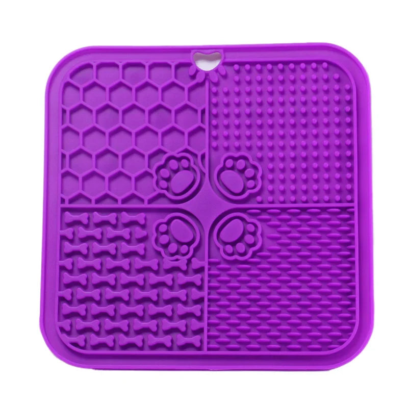 11 Colors Pet Slow Feeding Mat With Spatula Silicone Suction Cup Dog Cat Licking Mat Increase Eating Fun Slow Feeding