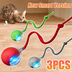 Rechargeable Rolling Ball Cat Toy with Faux Tail