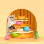 4-Layer Feather Cat Turntable Toy