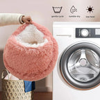 Round Plush Pet Bed with Removable Cover