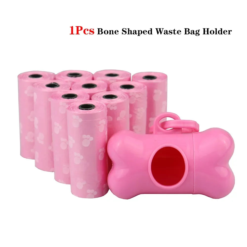 Solid Color Dog Poop Bags, Portable Rolls
