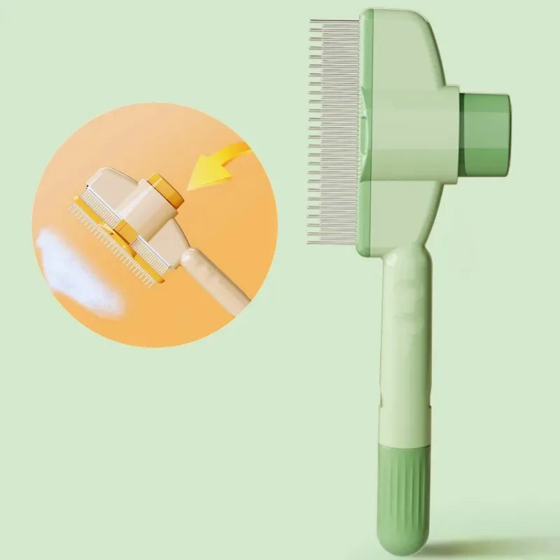 Self-Cleaning Pet Grooming Brush, One-Button Release