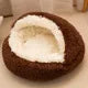 Round Plush Pet Bed with Removable Cover