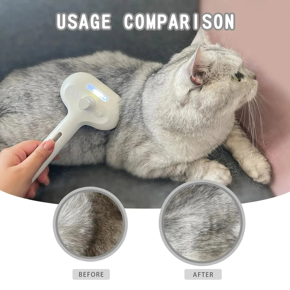 3-in-1 Anti-Tangle Steam Spray Brush for Dogs and Cats - view 2